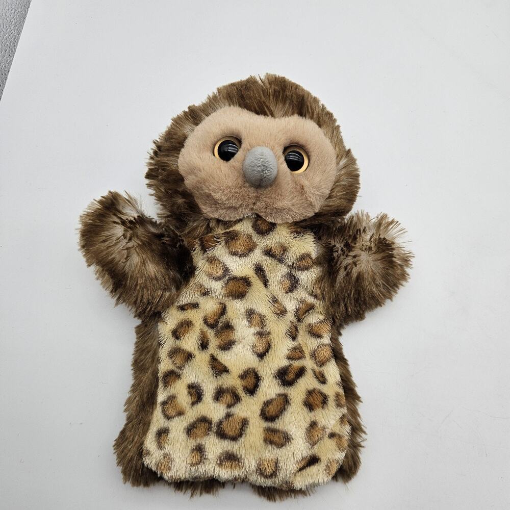 The Puppet Company Owl Hand Puppet Plush Animal Leopard Print Brown 11" Kids Toy